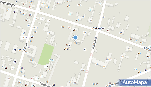 Tomaszów Mazowiecki, Grota-Roweckiego Stefana, gen., 28, mapa Tomaszów Mazowiecki