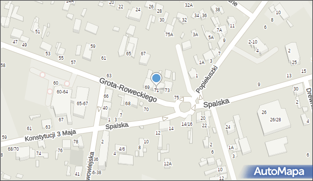 Tomaszów Mazowiecki, Grota-Roweckiego Stefana, gen., 71, mapa Tomaszów Mazowiecki