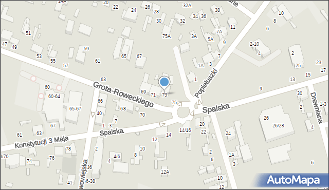 Tomaszów Mazowiecki, Grota-Roweckiego Stefana, gen., 73, mapa Tomaszów Mazowiecki