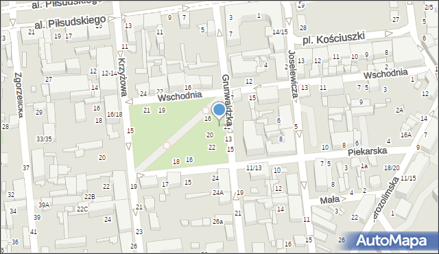 Tomaszów Mazowiecki, Grunwaldzka, 16-22, mapa Tomaszów Mazowiecki