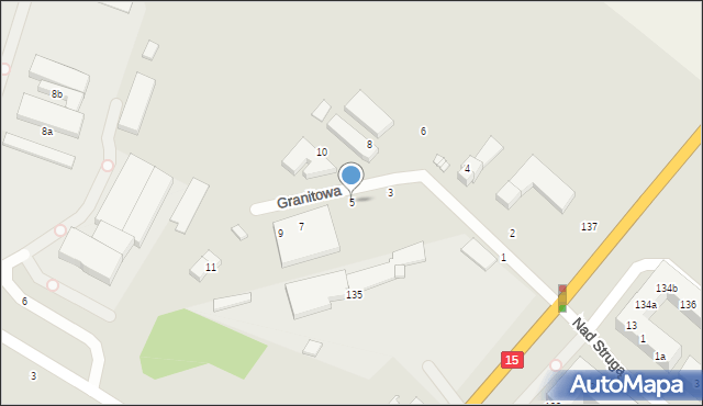 Toruń, Granitowa, 5, mapa Torunia