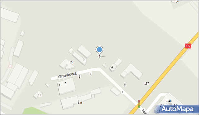 Toruń, Granitowa, 6, mapa Torunia