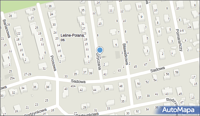 Toruń, Gryczana, 4, mapa Torunia