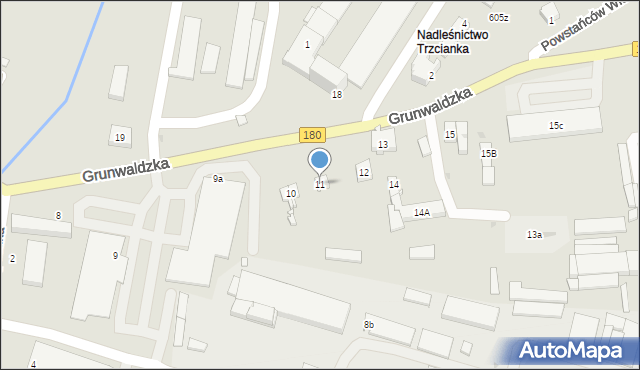 Trzcianka, Grunwaldzka, 11, mapa Trzcianka