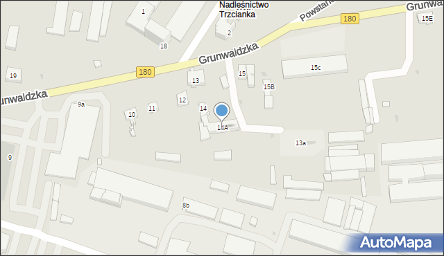 Trzcianka, Grunwaldzka, 14A, mapa Trzcianka