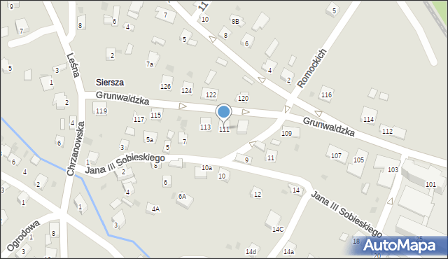 Trzebinia, Grunwaldzka, 111, mapa Trzebinia