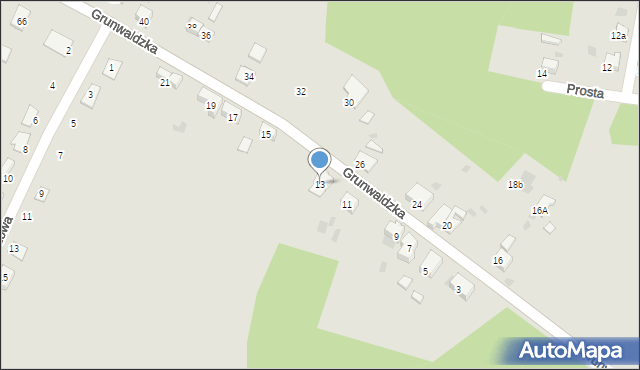 Trzebinia, Grunwaldzka, 13, mapa Trzebinia