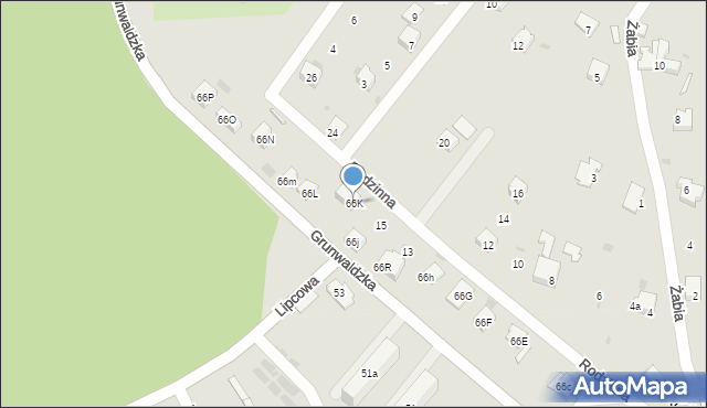 Trzebinia, Grunwaldzka, 66K, mapa Trzebinia