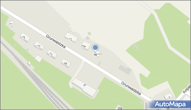 Trzebinia, Grunwaldzka, 68, mapa Trzebinia
