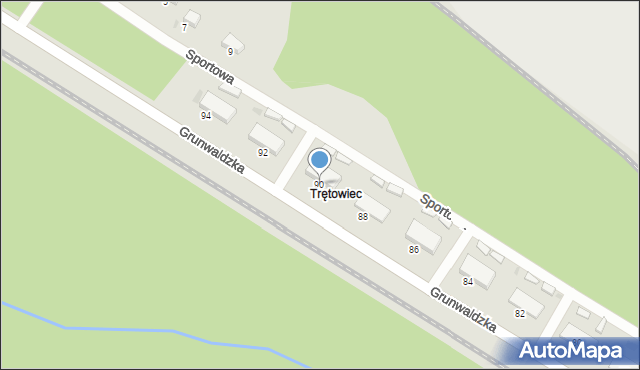 Trzebinia, Grunwaldzka, 90, mapa Trzebinia