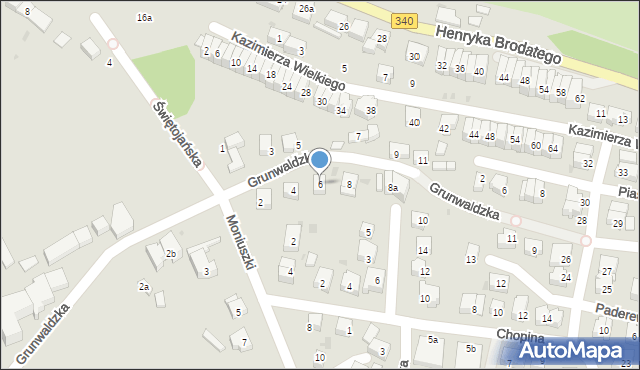 Trzebnica, Grunwaldzka, 6, mapa Trzebnica