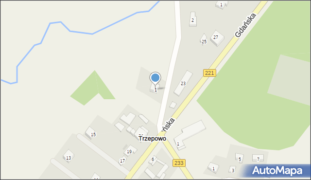 Trzepowo, Grodzka, 1, mapa Trzepowo