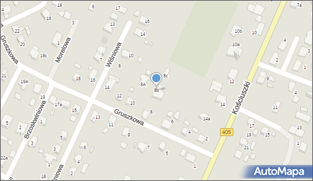 Tułowice, Gruszkowa, 8b, mapa Tułowice