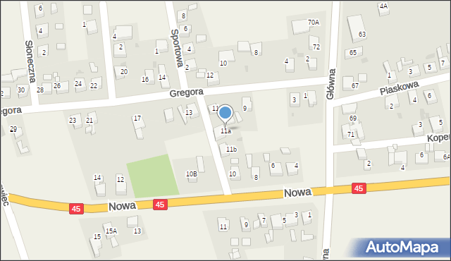 Tworków, Gregora Józefa, ks., 11a, mapa Tworków