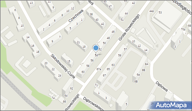 Tychy, Grota-Roweckiego Stefana, gen., 54, mapa Tychów