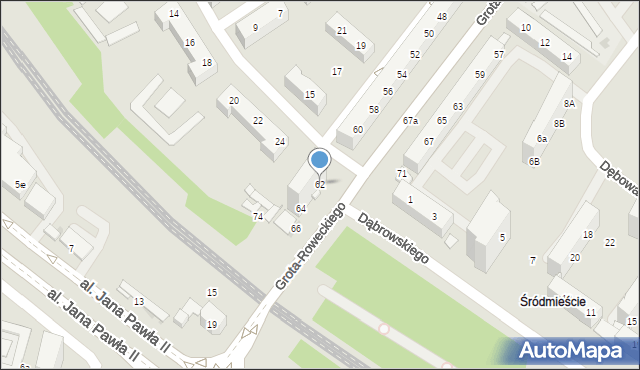 Tychy, Grota-Roweckiego Stefana, gen., 62, mapa Tychów