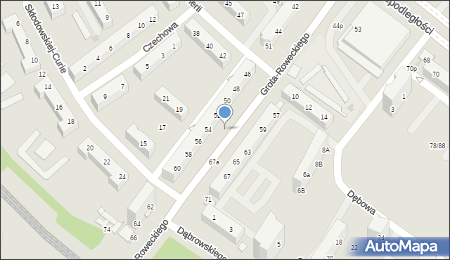 Tychy, Grota-Roweckiego Stefana, gen., 65a, mapa Tychów