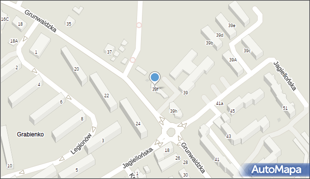 Ustka, Grunwaldzka, 39f, mapa Ustka