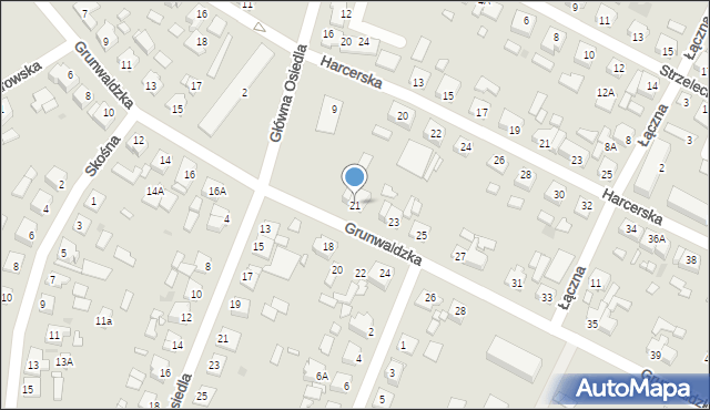 Wągrowiec, Grunwaldzka, 21, mapa Wągrowiec