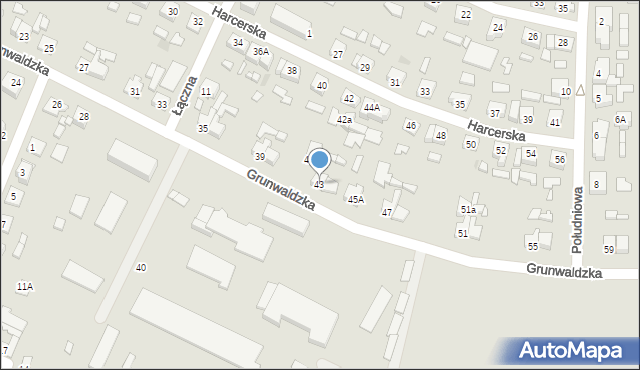 Wągrowiec, Grunwaldzka, 43, mapa Wągrowiec