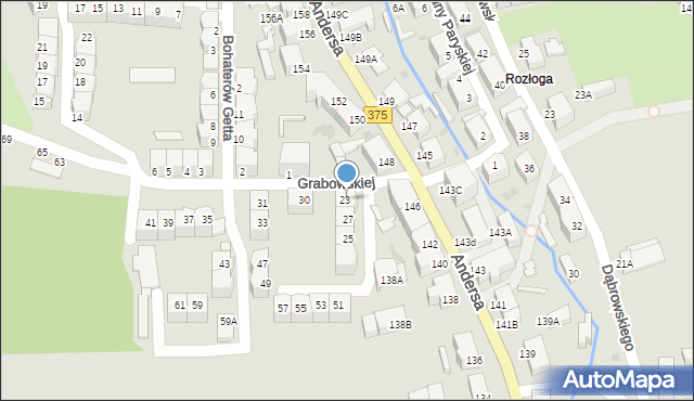 Wałbrzych, Grabowskiej Ireny, 29, mapa Wałbrzycha