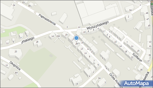 Wałbrzych, Grota-Roweckiego Stefana, gen., 15, mapa Wałbrzycha