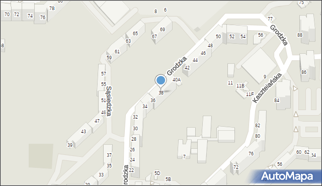 Wałbrzych, Grodzka, 38, mapa Wałbrzycha