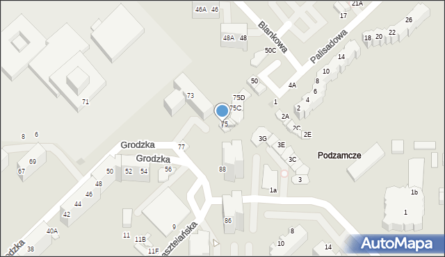 Wałbrzych, Grodzka, 75E, mapa Wałbrzycha