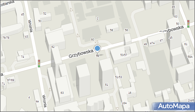 Warszawa, Grzybowska, 59, mapa Warszawy