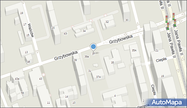 Warszawa, Grzybowska, 37, mapa Warszawy