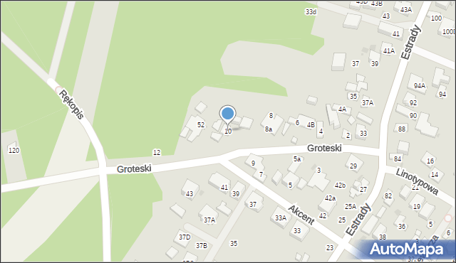 Warszawa, Groteski, 10, mapa Warszawy