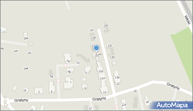 Warszawa, Gratyny, 11c, mapa Warszawy