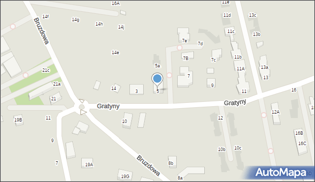 Warszawa, Gratyny, 5, mapa Warszawy