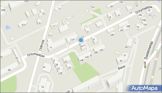 Warszawa, Grzymalitów, 14, mapa Warszawy