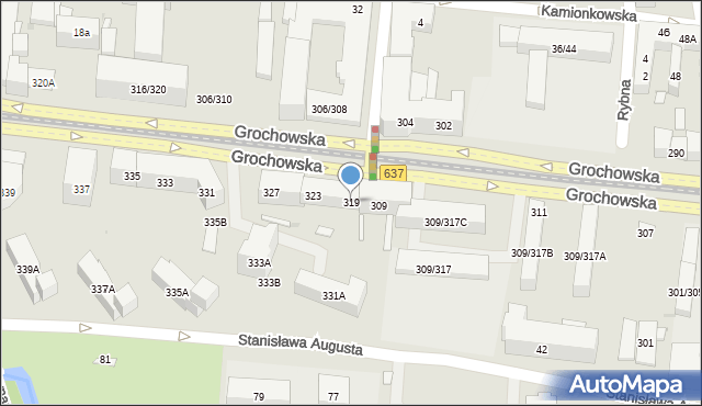 Warszawa, Grochowska, 319, mapa Warszawy