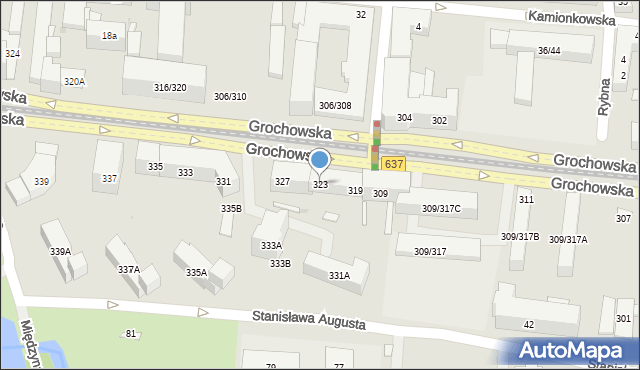 Warszawa, Grochowska, 323, mapa Warszawy