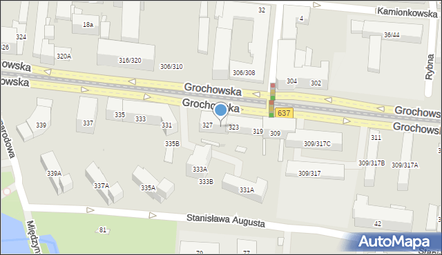 Warszawa, Grochowska, 325, mapa Warszawy