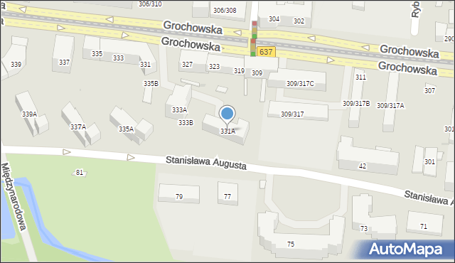 Warszawa, Grochowska, 331A, mapa Warszawy