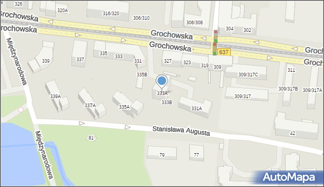 Warszawa, Grochowska, 333A, mapa Warszawy