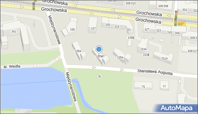 Warszawa, Grochowska, 337A, mapa Warszawy