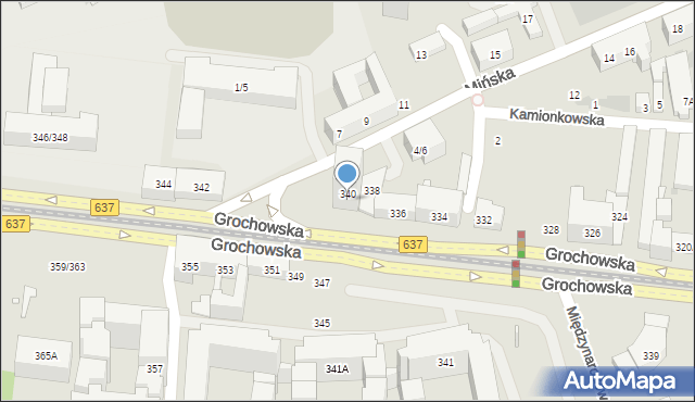 Warszawa, Grochowska, 338/340, mapa Warszawy