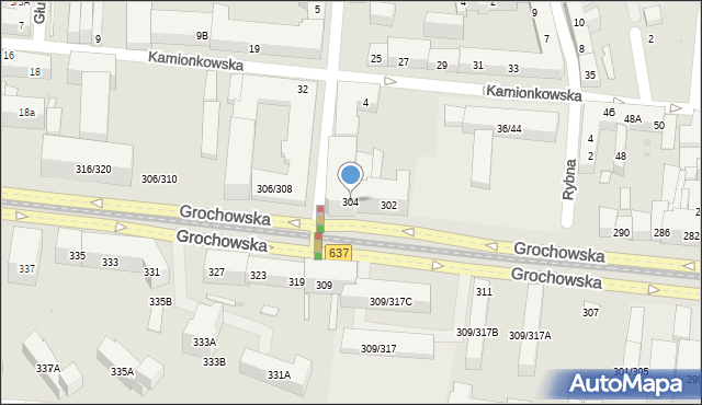 Warszawa, Grochowska, 304, mapa Warszawy