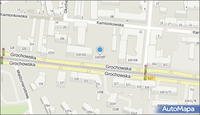 Warszawa, Grochowska, 306/310, mapa Warszawy