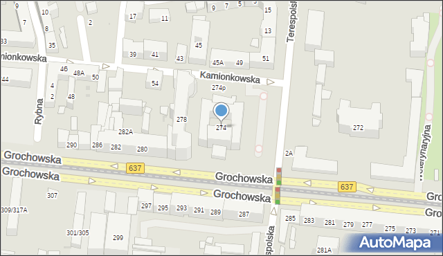 Warszawa, Grochowska, 274, mapa Warszawy