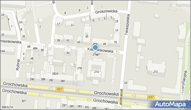 Warszawa, Grochowska, 274p, mapa Warszawy
