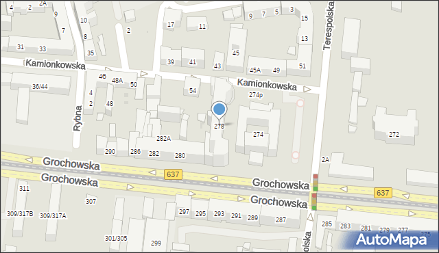 Warszawa, Grochowska, 278, mapa Warszawy