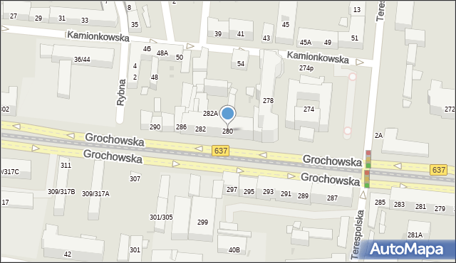 Warszawa, Grochowska, 280, mapa Warszawy