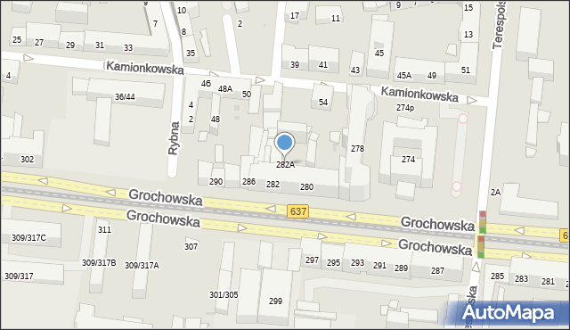 Warszawa, Grochowska, 282A, mapa Warszawy