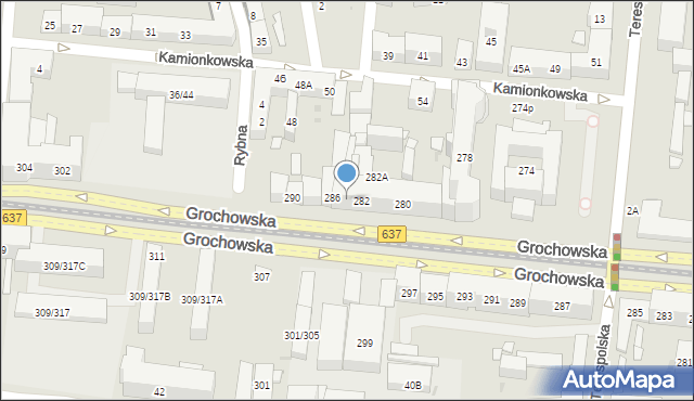 Warszawa, Grochowska, 284, mapa Warszawy