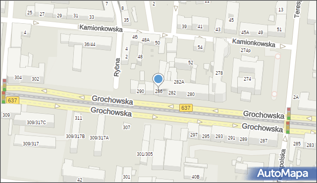 Warszawa, Grochowska, 286, mapa Warszawy